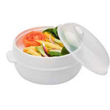 2 Tier Microwave Rice Noodle Portable Vegetable Food Steamer